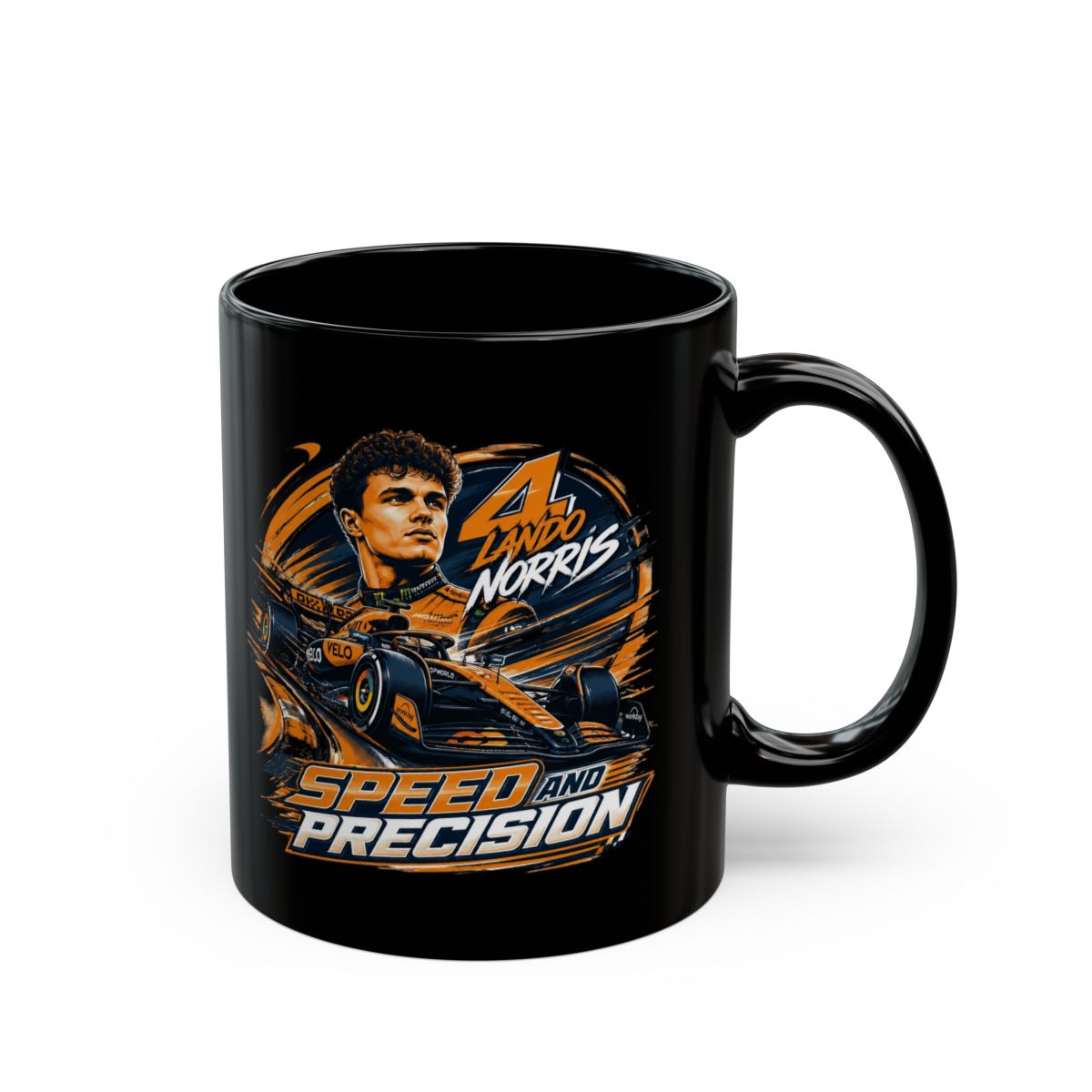 Lando Norris "Speed and Precision" Black Mug